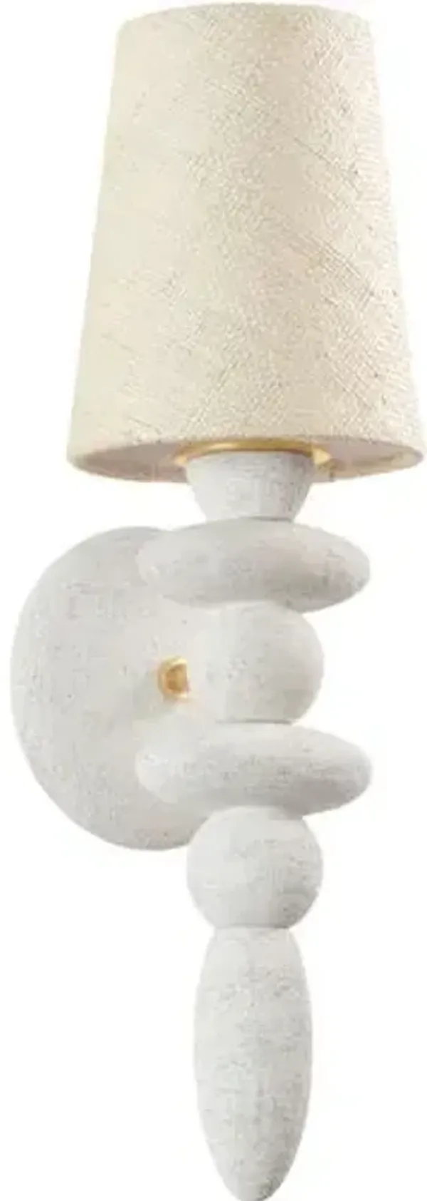 Cullen Ceramic Wall Sconce - Gypsum Clay/Saguran - Gold