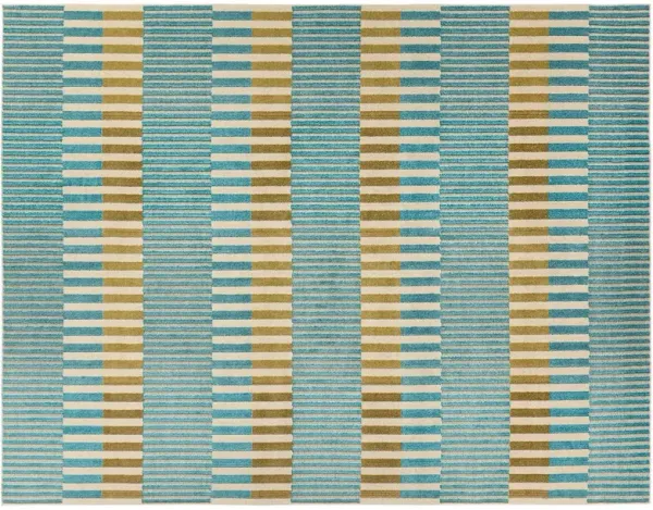 Nolla Geometric Indoor/Outdoor Rug, Blue