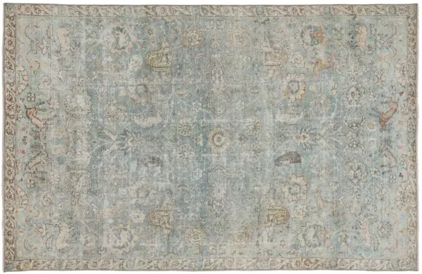 Stag Vintage Rug, Blue/Green