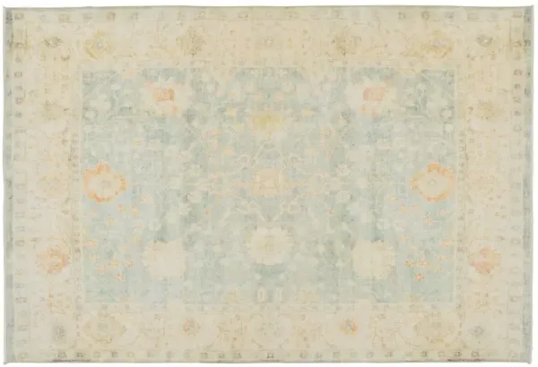 Demi Floral Rug, Light Blue