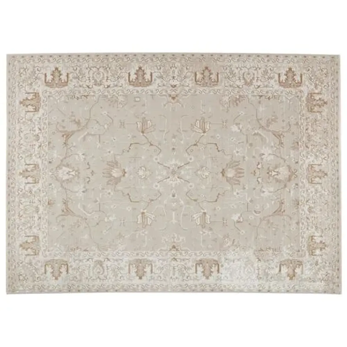 Blaze Vintage Rug,Light Gray - Light Gray - Hand Knotted