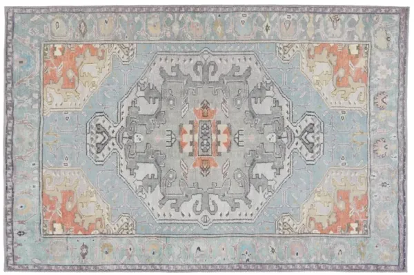 Kate Lester by Zenora Medallion Rug, Sky Blue