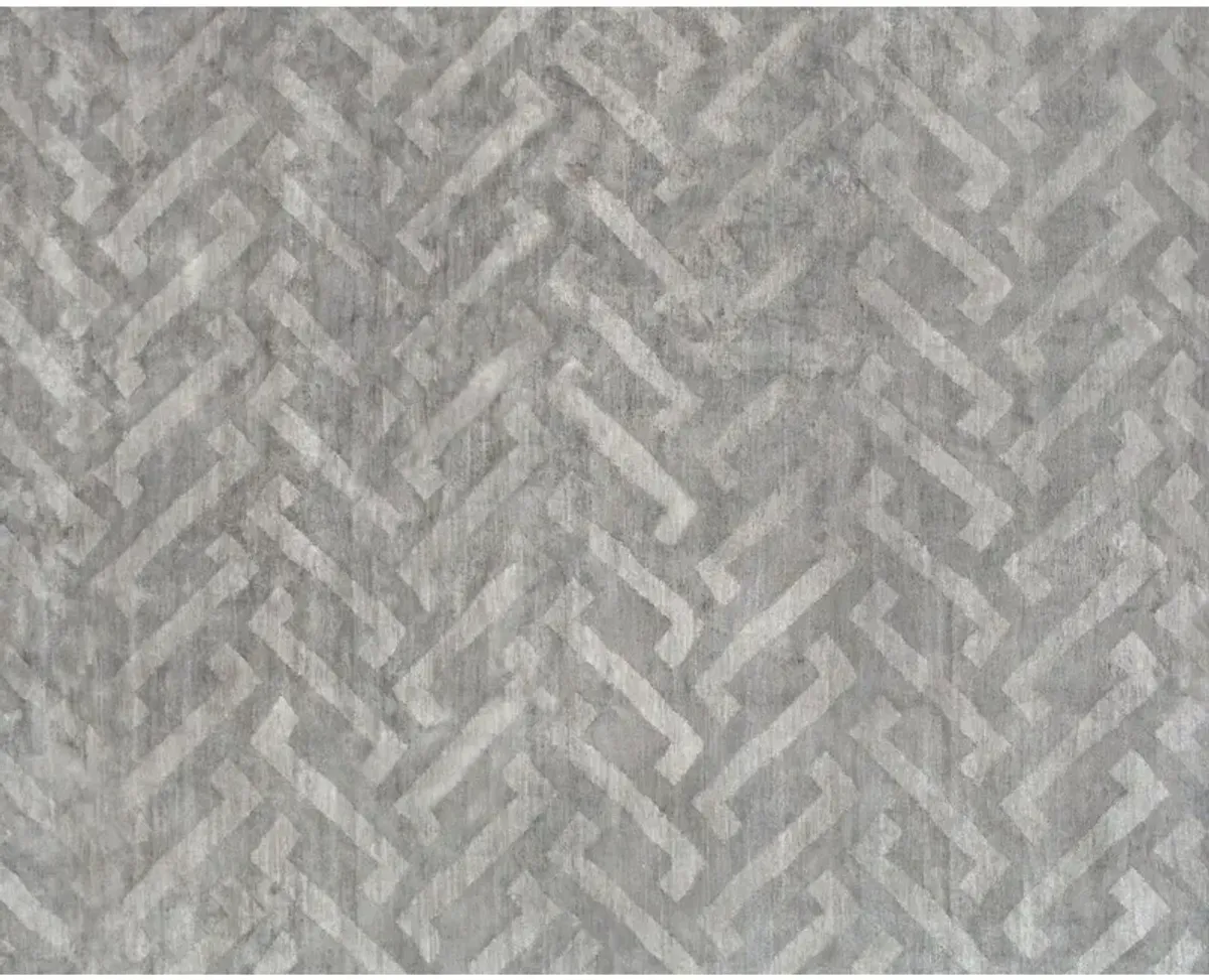 Noor Geometric Rug, Gray/Ivory