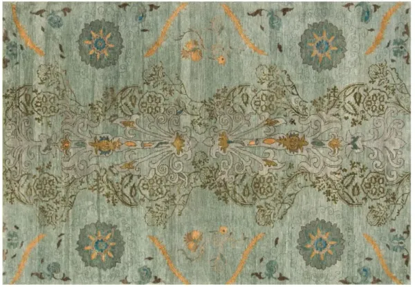 Vardo Floral 2' x 3' Rug, Blue/Green