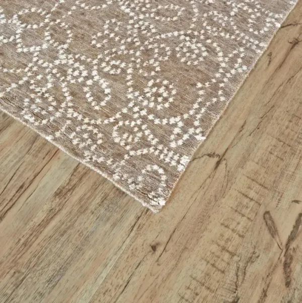 Olivier Floral Rug, Taupe/Ivory
