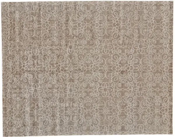 Olivier Floral Rug, Taupe/Ivory