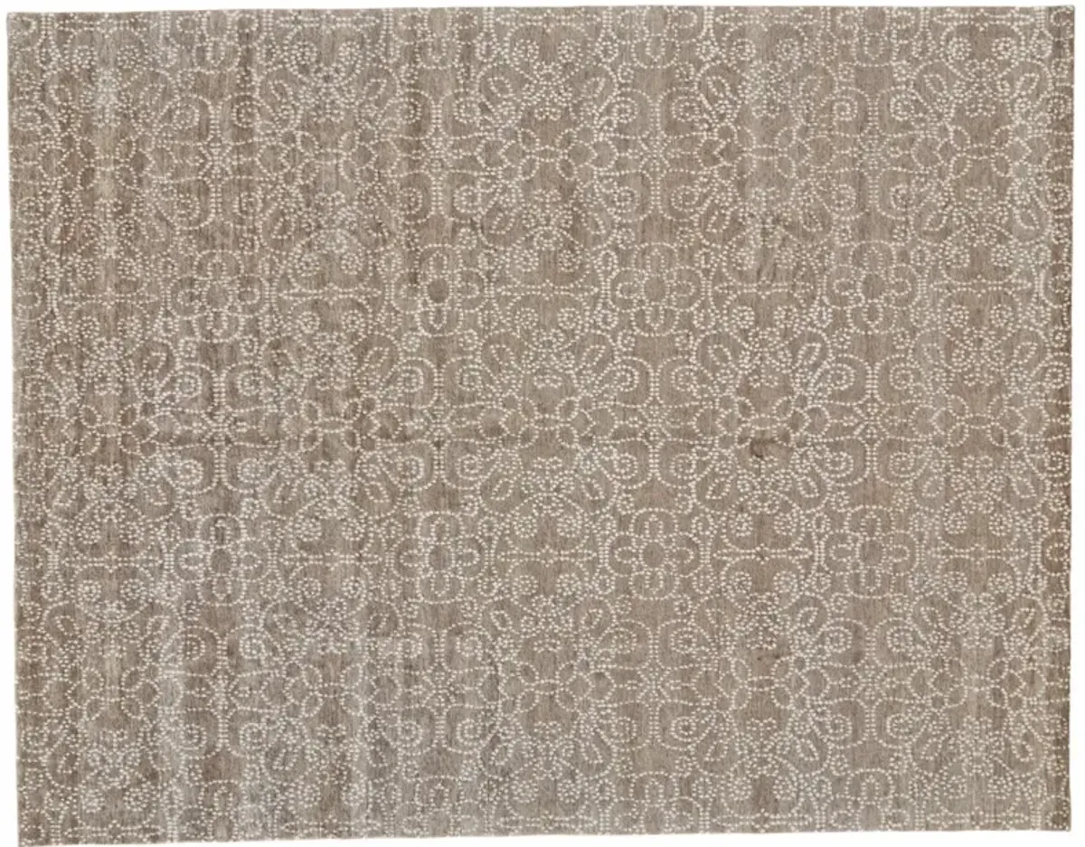 Olivier Floral Rug, Taupe/Ivory