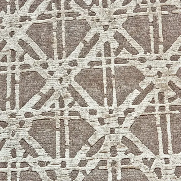 Bamboo Lattice Geometric Rug, Silver/Gray
