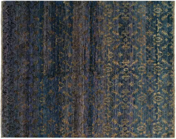 Tesoro II Damask Rug, Blue/Purple