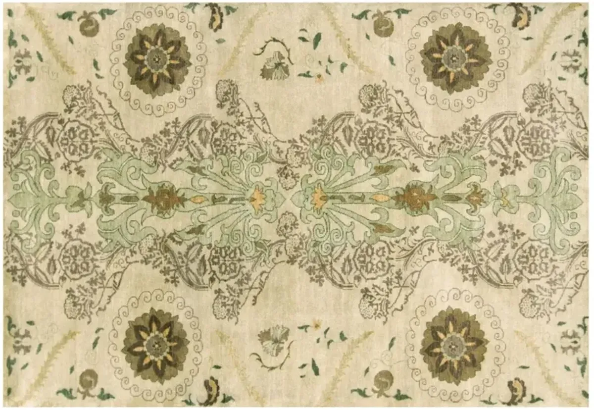 Vardo Floral Rug, Green/Yellow