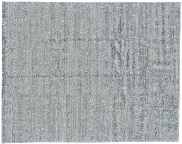 Olivier Scroll Rug, Blue/Gray