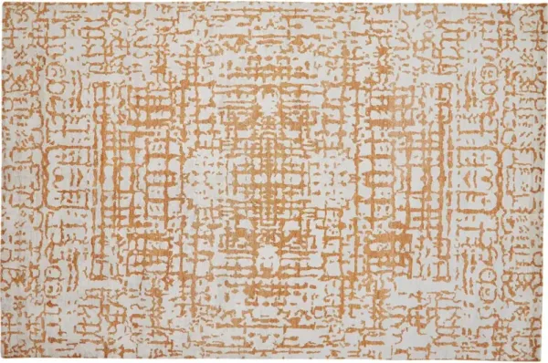 Leif Distressed Rug, Ivory/Orange