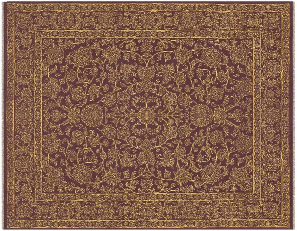 Armitage Damask Rug, Red/Yellow