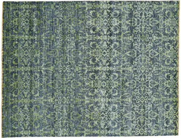 Tesoro II Damask Rug, Blue/Green