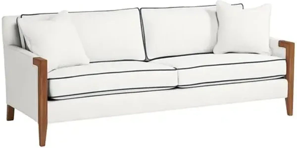 Grenada Outdoor Upholstered Sofa - Inside Out Linen with Contrast Welt - Handcrafted