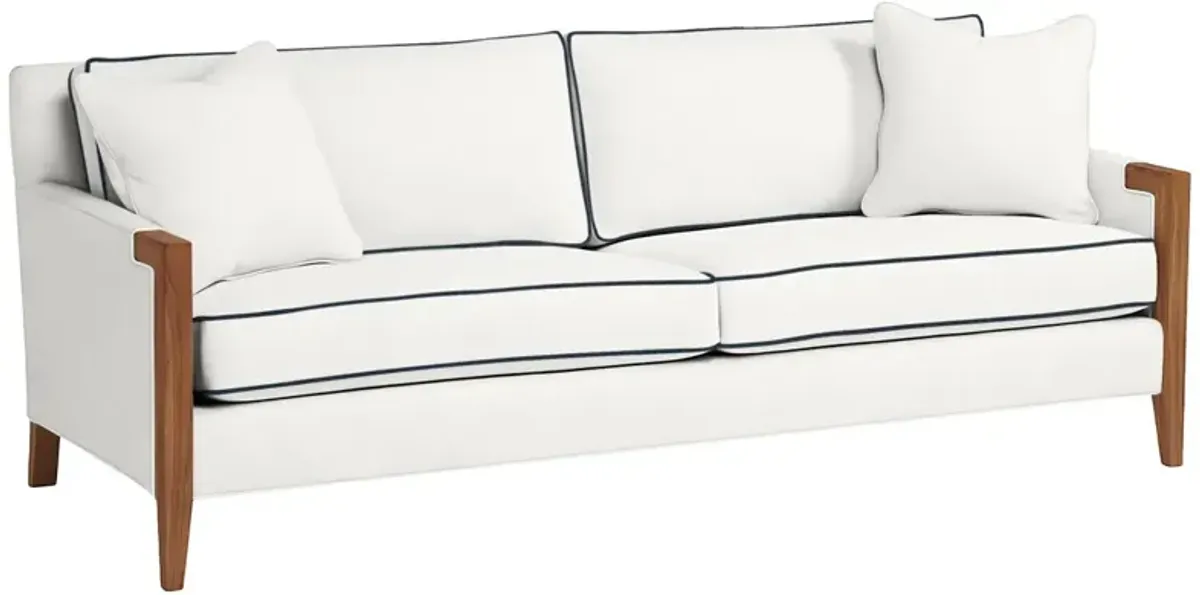 Grenada Outdoor Upholstered Sofa, Inside Out Linen w/ Contrast Welt