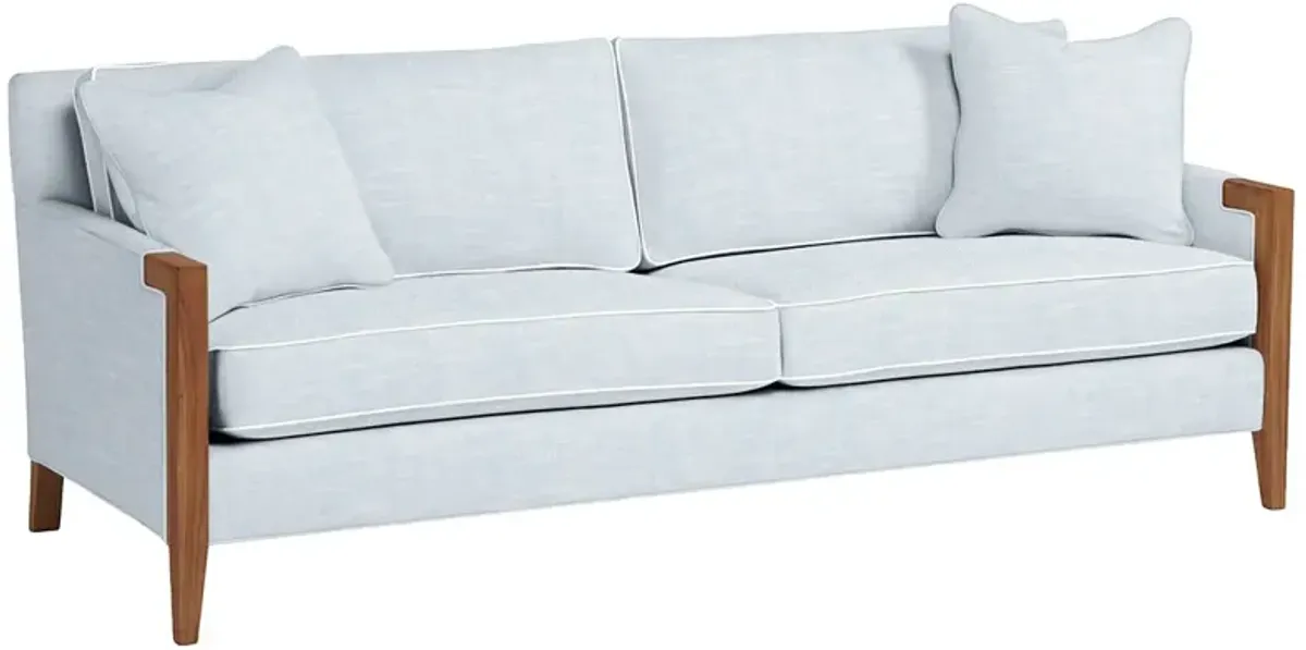 Grenada Outdoor Upholstered Sofa - Inside Out Linen with Contrast Welt - Handcrafted