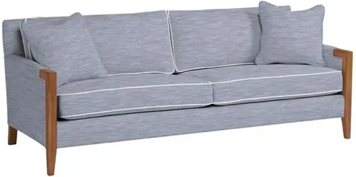 Grenada Outdoor Upholstered Sofa - Inside Out Linen with Contrast Welt - Handcrafted