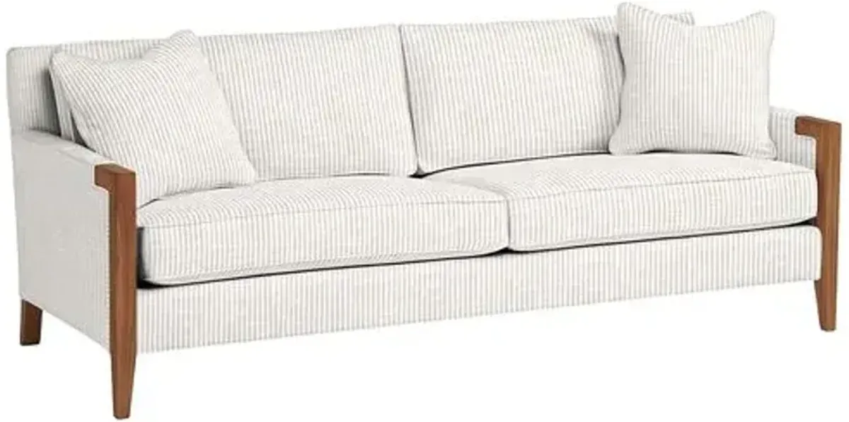 Grenada Outdoor Upholstered Sofa - Inside Out Ticking Stripe - Handcrafted