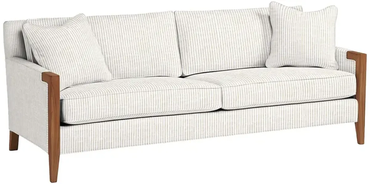 Grenada Outdoor Upholstered Sofa, Inside Out Ticking Stripe