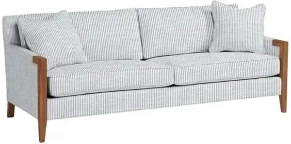 Grenada Outdoor Upholstered Sofa - Inside Out Ticking Stripe - Handcrafted