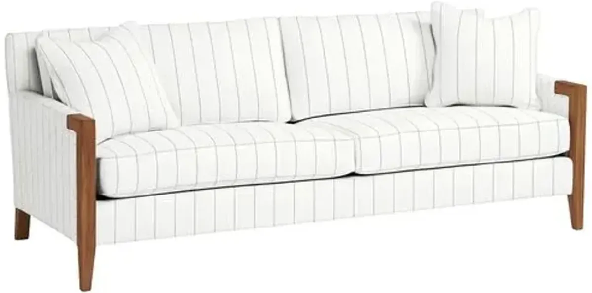 Grenada Outdoor Upholstered Sofa - Sunbrella Stripe - Handcrafted
