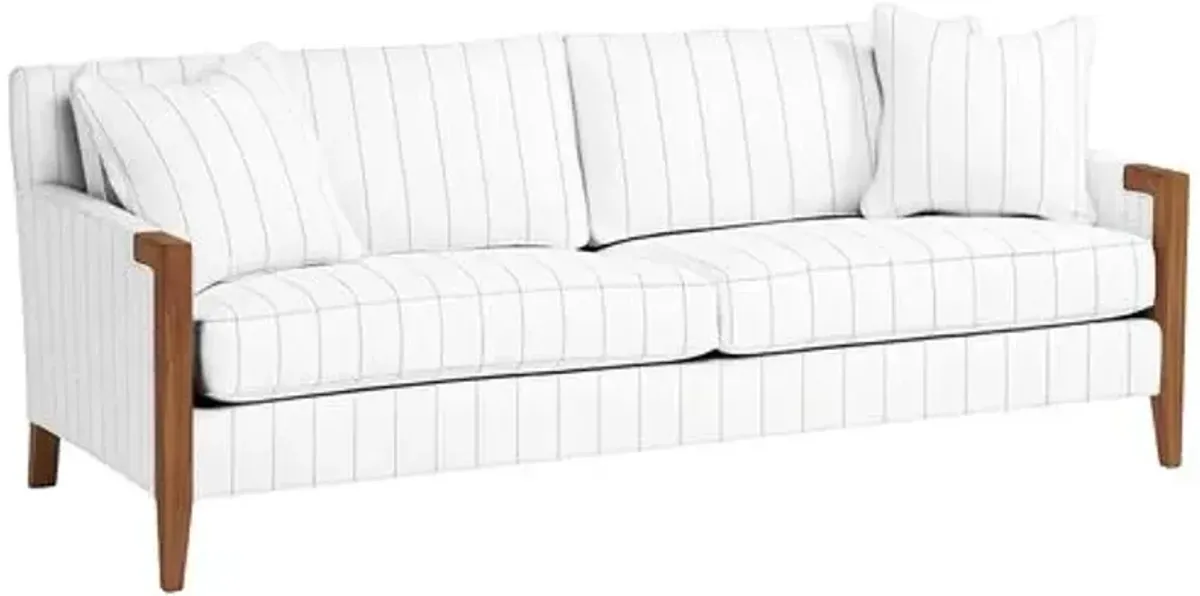 Grenada Outdoor Upholstered Sofa - Sunbrella Stripe - Handcrafted
