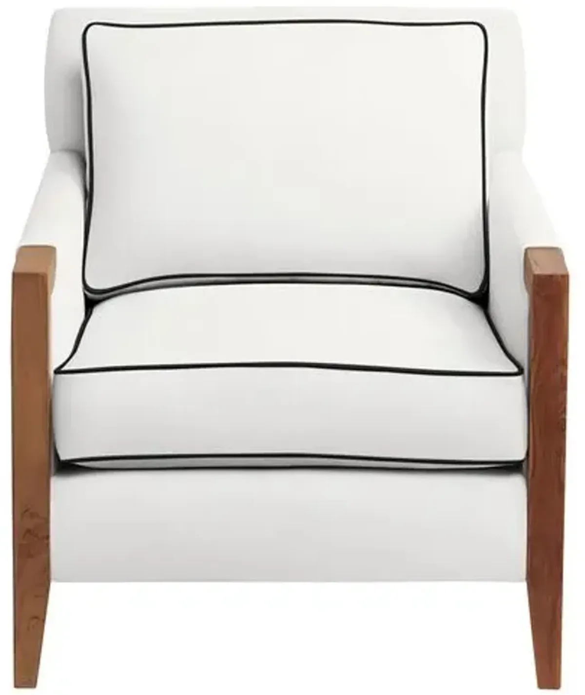 Grenada Outdoor Upholstered Chair - Inside Out Linen with Contrast Welt - Handcrafted - White