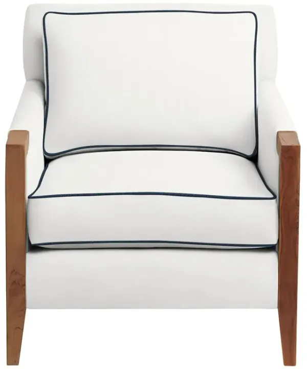 Grenada Outdoor Upholstered Chair, Inside Out Linen w/ Contrast Welt