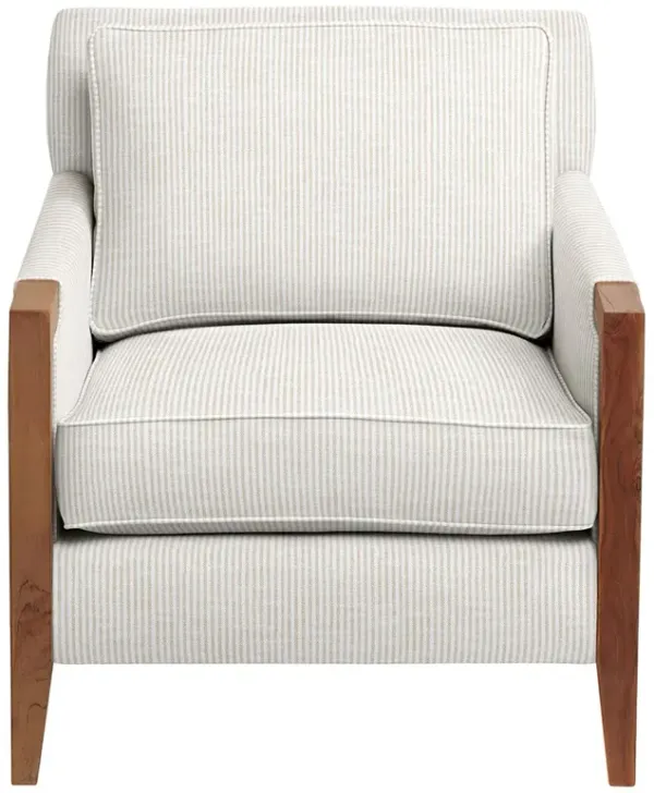 Grenada Outdoor Upholstered Chair, Inside Out Ticking Stripe