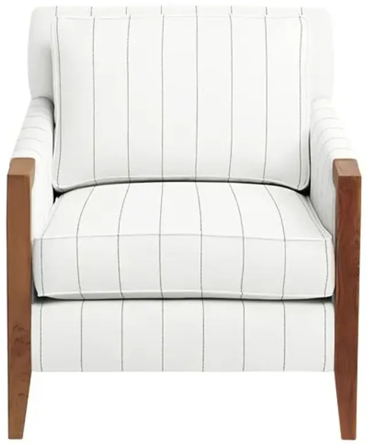 Grenada Outdoor Upholstered Chair - Sunbrella Stripe - Handcrafted - Black