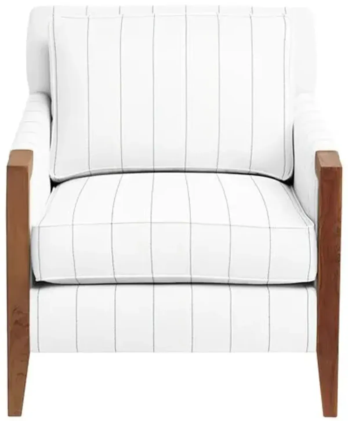 Grenada Outdoor Upholstered Chair - Sunbrella Stripe - Handcrafted - Blue