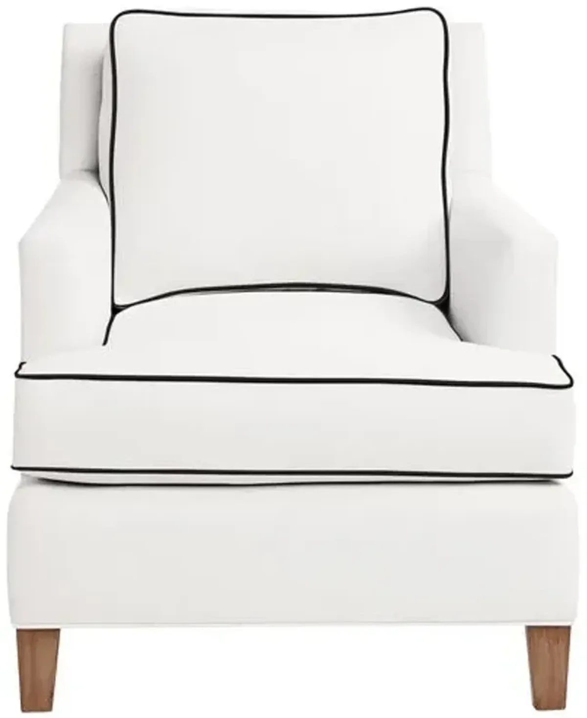 Laguna Outdoor Upholstered Chair - Inside Out Linen with Contrast Welt - Handcrafted - White
