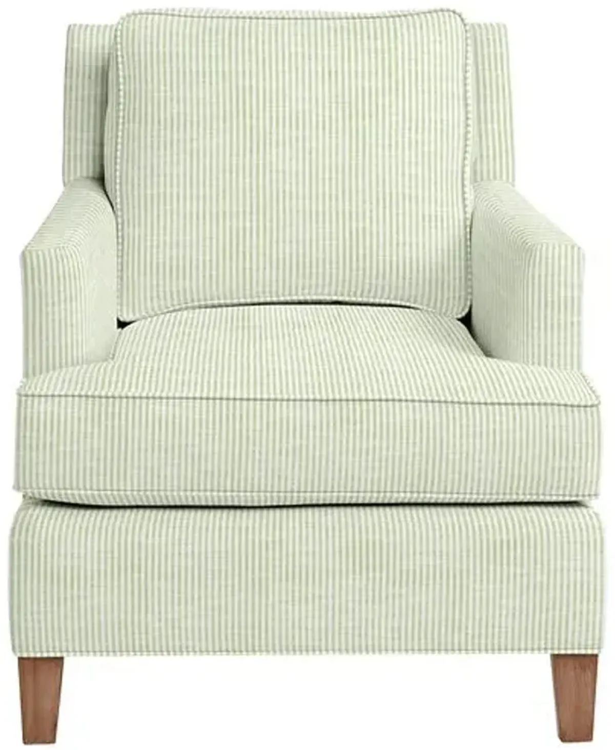 Laguna Outdoor Upholstered Chair - Inside Out Ticking Stripe - Handcrafted - Green