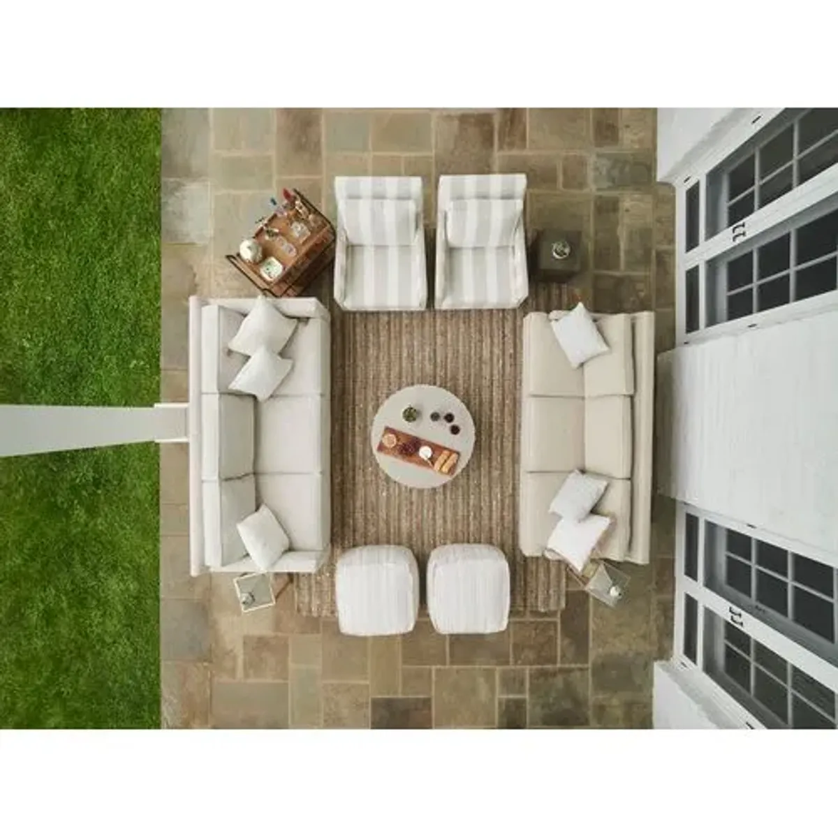 Northport Outdoor Upholstered Sofa - Inside Out Linen - Handcrafted