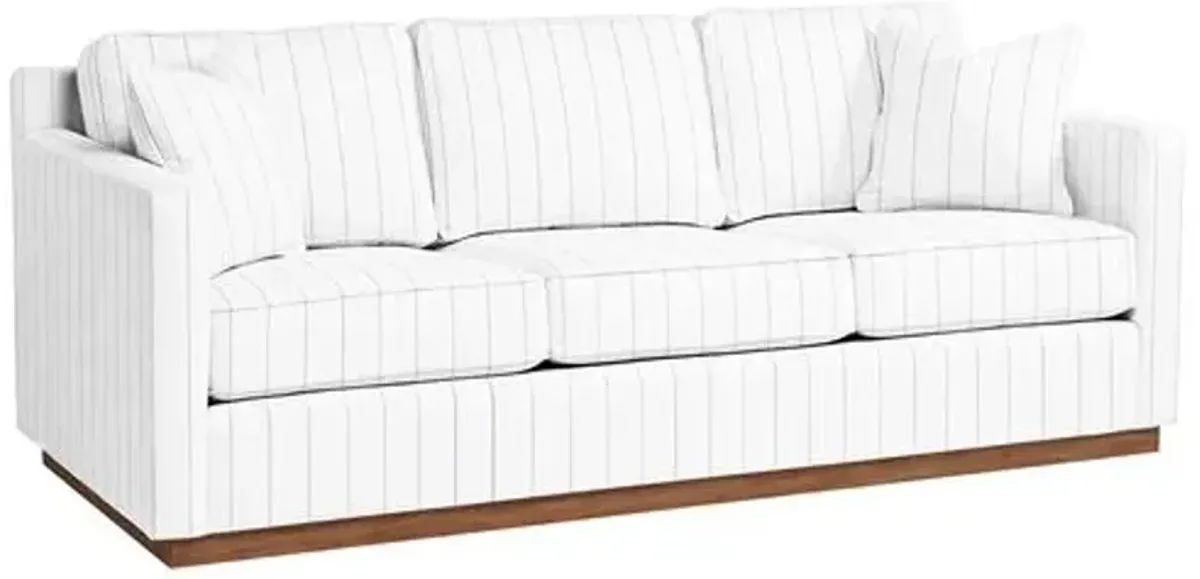 Hatteras Outdoor Upholstered Sofa - Sunbrella Stripe - Handcrafted