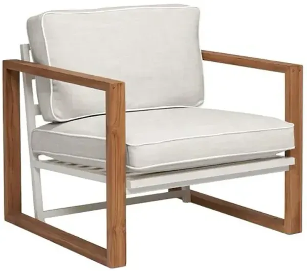 Cape Outdoor Upholstered Chair - Inside Out Linen with Contrast Welt - Handcrafted - Beige