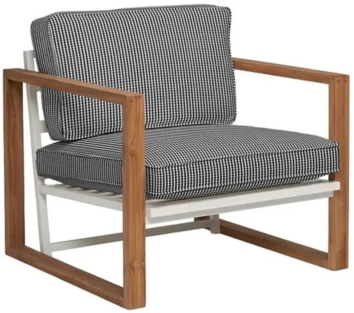 Cape Outdoor Upholstered Chair - Inside Out Check - Handcrafted - Black