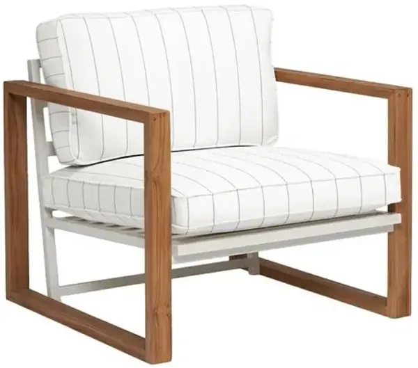 Cape Outdoor Upholstered Chair - Sunbrella Stripe - Handcrafted - Black