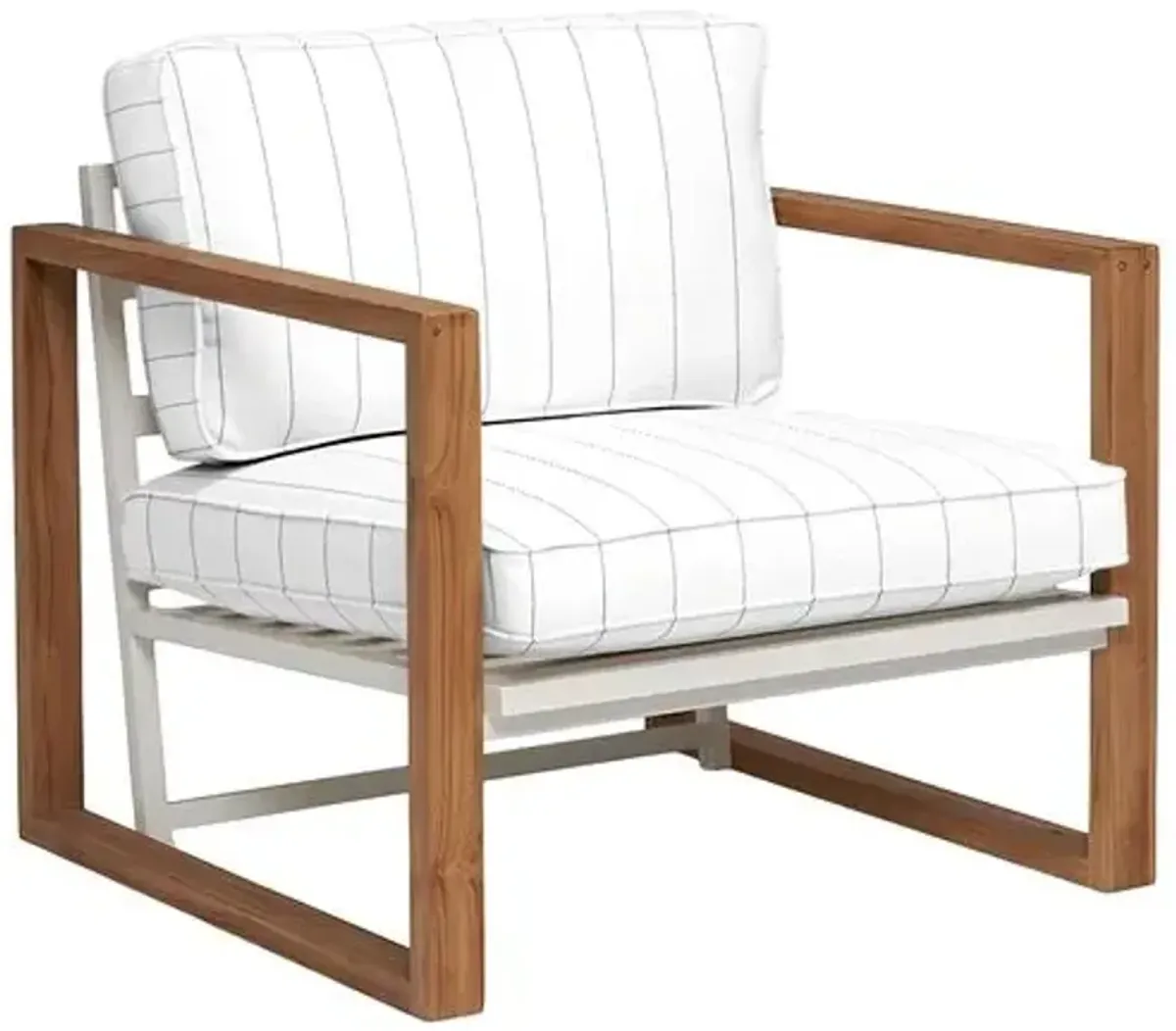 Cape Outdoor Upholstered Chair - Sunbrella Stripe - Handcrafted - Blue