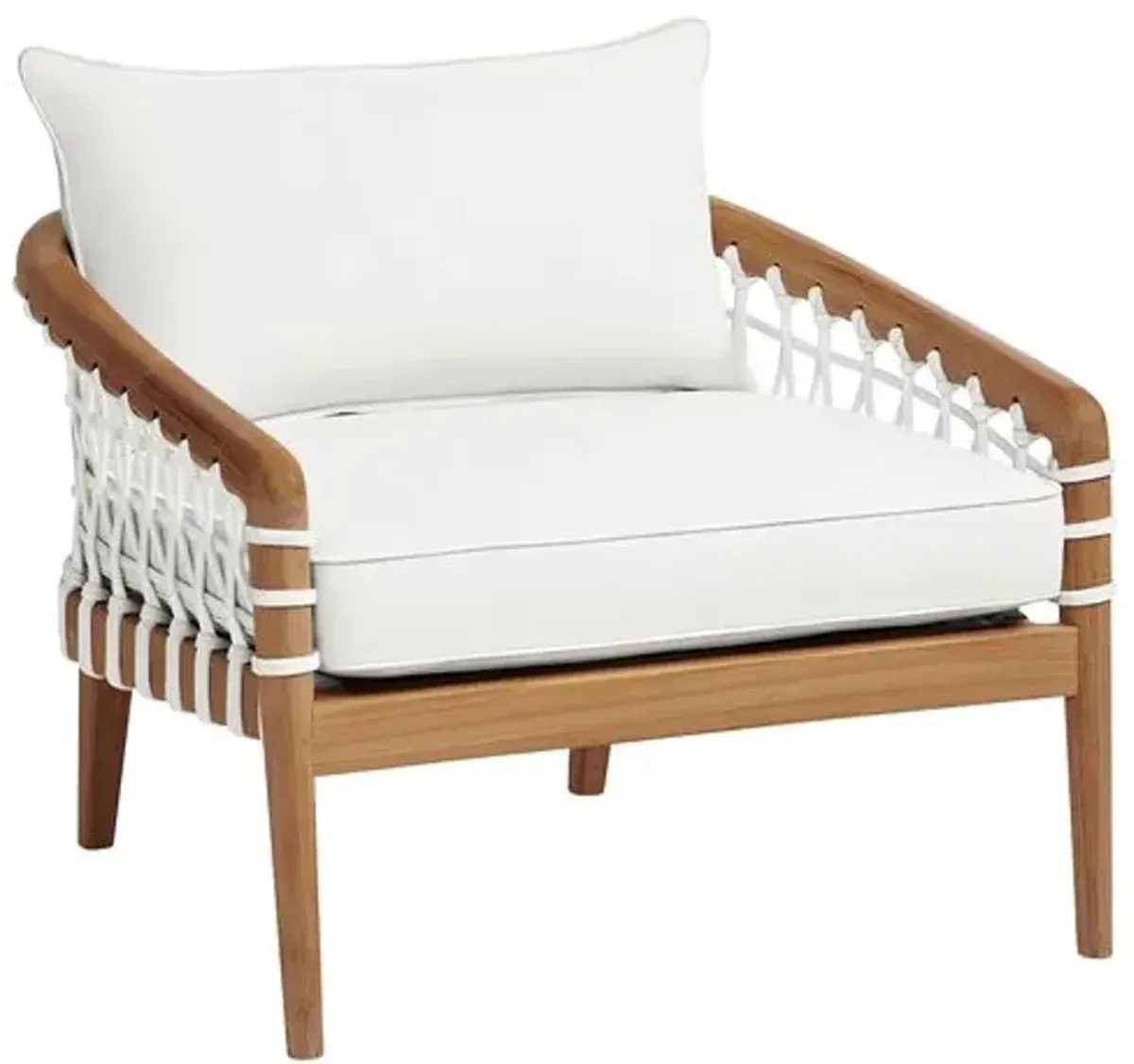 Stonington Outdoor Upholstered Chair - Inside Out Linen - Handcrafted - White