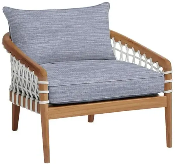 Stonington Outdoor Upholstered Chair - Inside Out Linen - Handcrafted - Blue