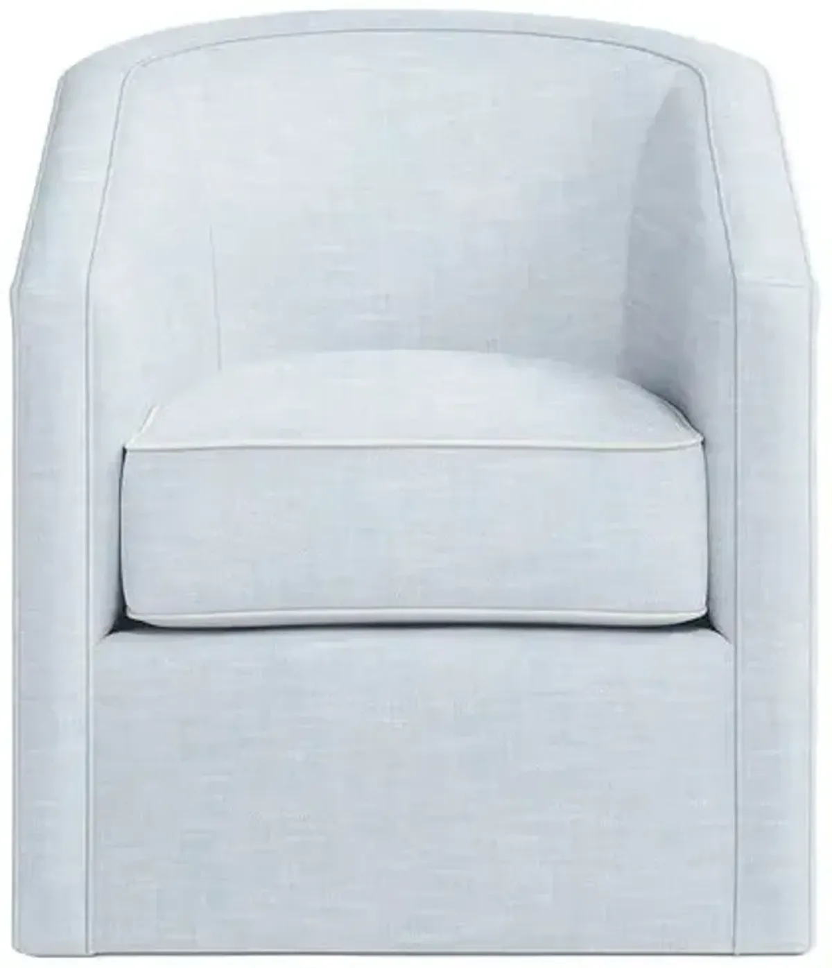 Southold Outdoor Upholstered Swivel Chair - Inside Out Linen with Contrast Welt - Handcrafted