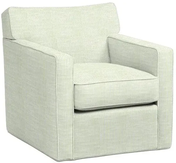Scottsdale Outdoor Upholstered Swivel Chair - Inside Out Ticking Stripe - Handcrafted