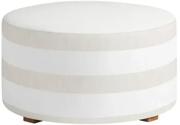 Palisade Outdoor Upholstered Ottoman - Inside Out Cabana Stripe - Handcrafted - Beige