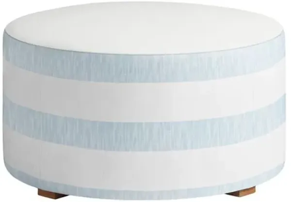 Palisade Outdoor Upholstered Ottoman - Inside Out Cabana Stripe - Handcrafted - Blue