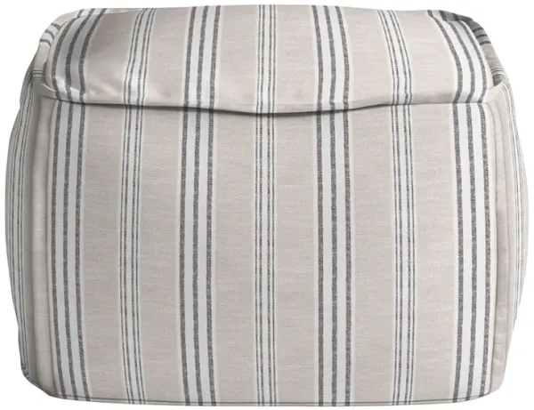 Catalina Outdoor Upholstered Ottoman, Inside Out Tally Stripe