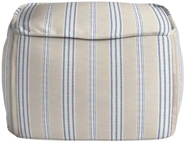 Catalina Outdoor Upholstered Ottoman, Inside Out Tally Stripe