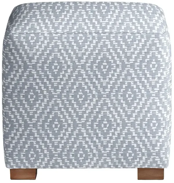 Freeport Outdoor Upholstered Ottoman, Marine Diamond Sunbrella