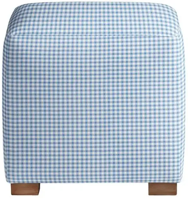 Freeport Outdoor Upholstered Ottoman - Inside Out Check - Handcrafted - Black